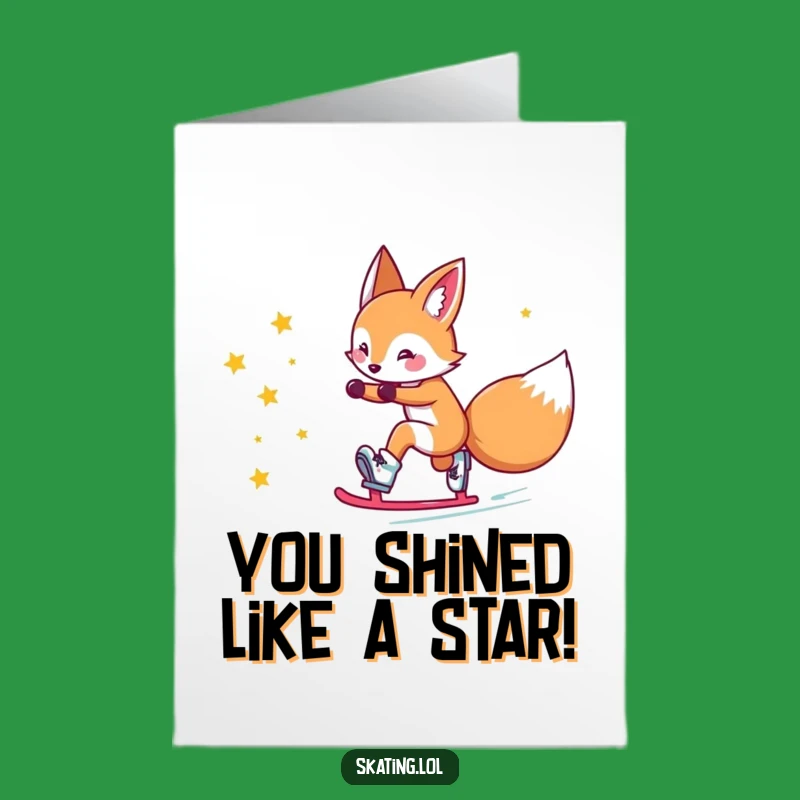 Free Printable Fox Congrats Card: Starry Skate - Fantastical Downloadable Celebration