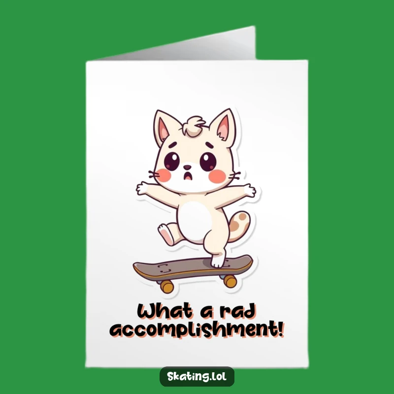 Free Printable Funny Congrats Card: Surprised Skateboard Animal Success Downloadable Gift