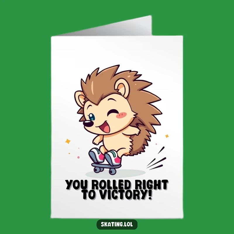 Free Printable Hedgehog Congrats Card: Funny Achievement, Downloadable Charm