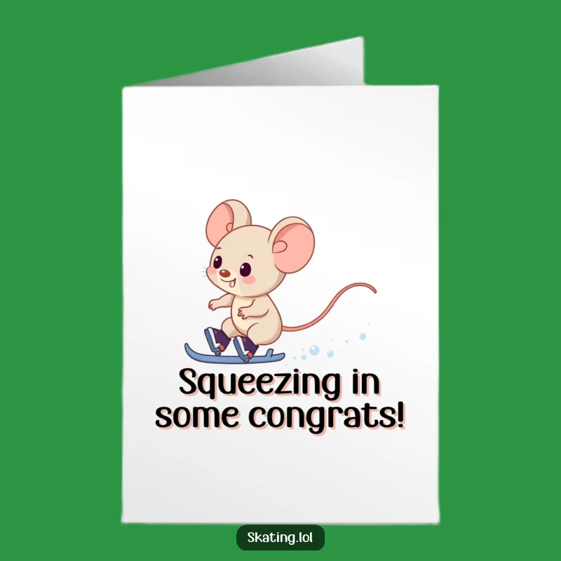 Free Printable Mouse Congrats Card: Funny Speedster Achievement, Downloadable Joy