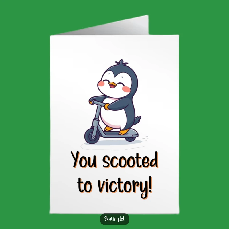 Free Printable Penguin Scooter Congratulatory Card - Awesome Downloadable Gift