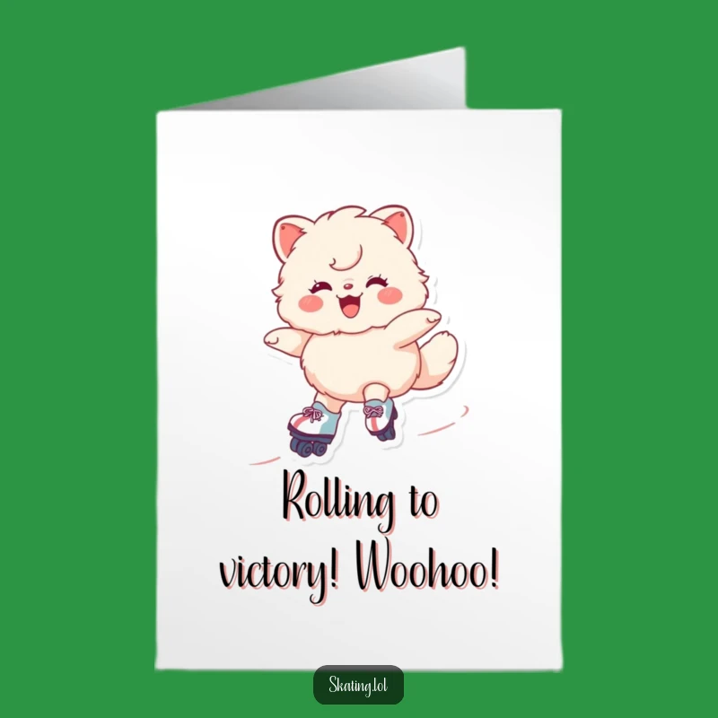 Free Printable Funny Congrats Card: Roller Skating Animal Success Downloadable Gift