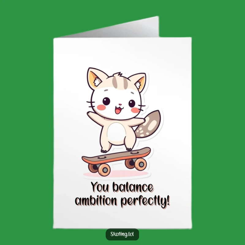 Free Printable Congrats Card: Skateboard Animal Balance, Funny Downloadable Gift