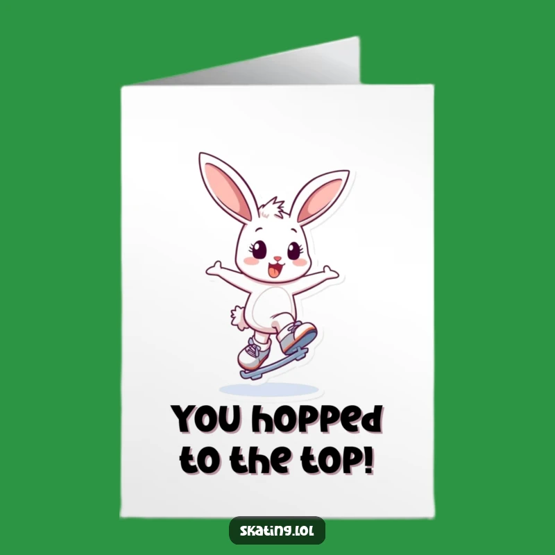 Free Printable Bunny Skater Congrats Card: Delightful Downloadable for Sweet Victories