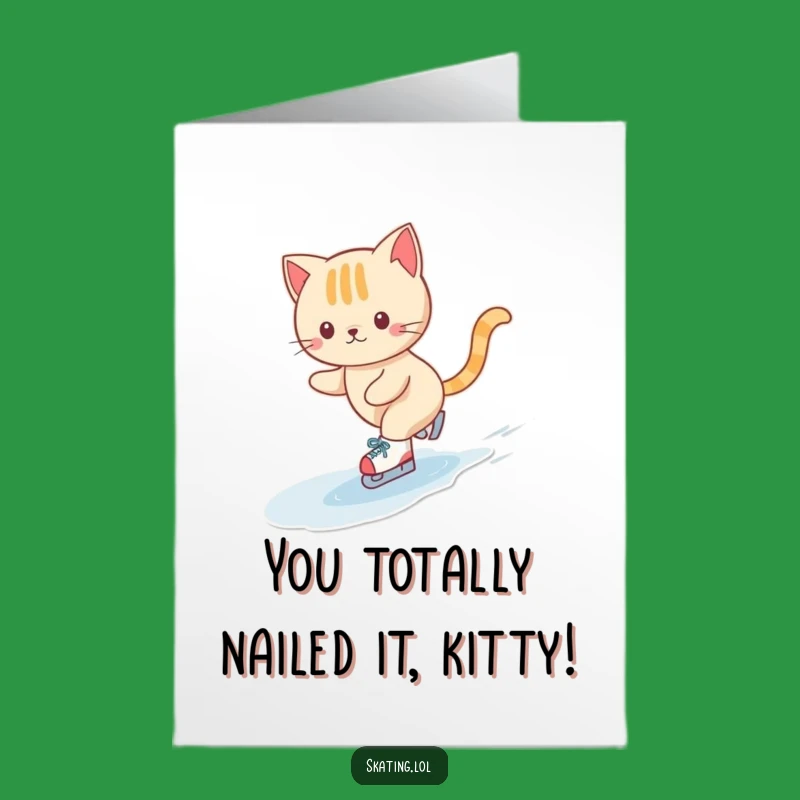 Free Printable Cat Skater Congrats Card: Joyful Downloadable for Celebrating Achievements