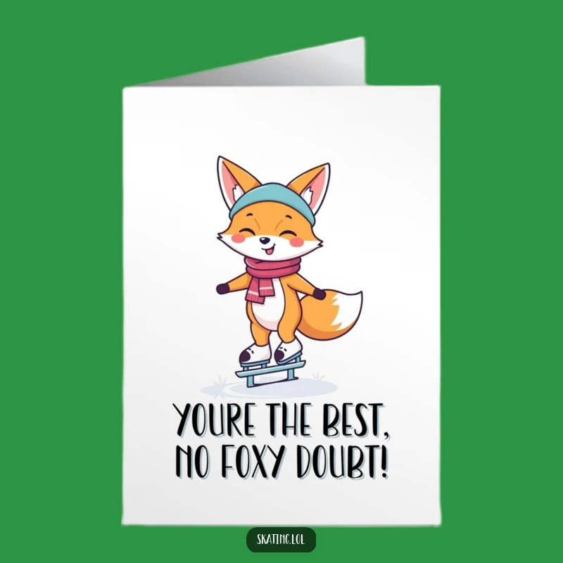 Free Printable Fox Skater Thank You Card - Sweet Downloadable Gratitude