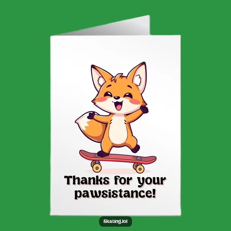 Free Printable Fox Thank You Card - Balancing Act Downloadable Gift