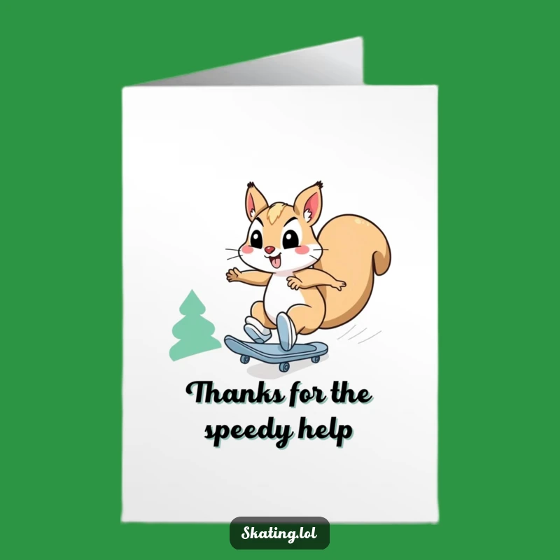 Free Printable Funny Squirrel Thank You Card: Speeding Gratitude - Downloadable Thanks