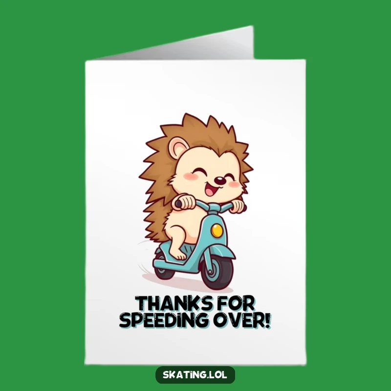 Free Printable Hedgehog Thank You Card: Fun Downloadable Gift for Speedy Thanks!