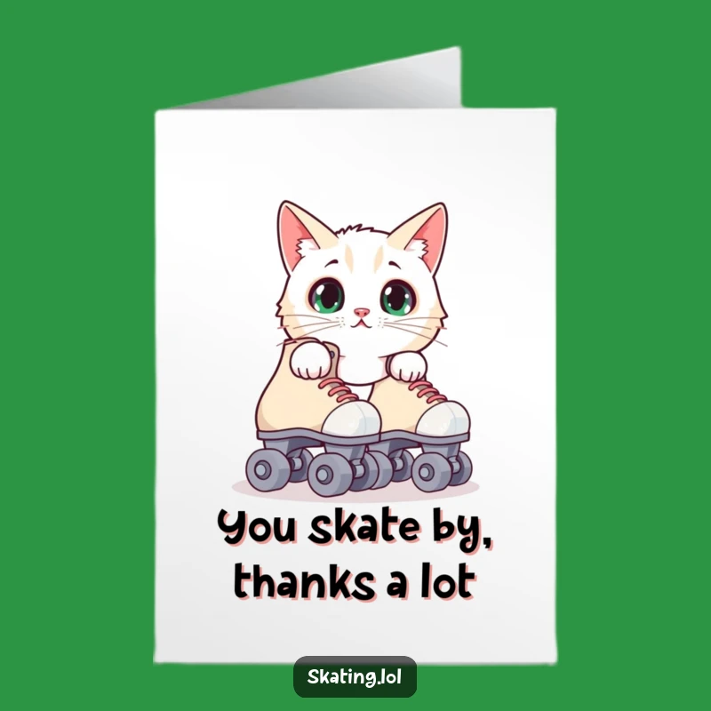 Free Printable Thank You Card: Cat's Skate Reveal, Funny Downloadable Gratitude Surprise