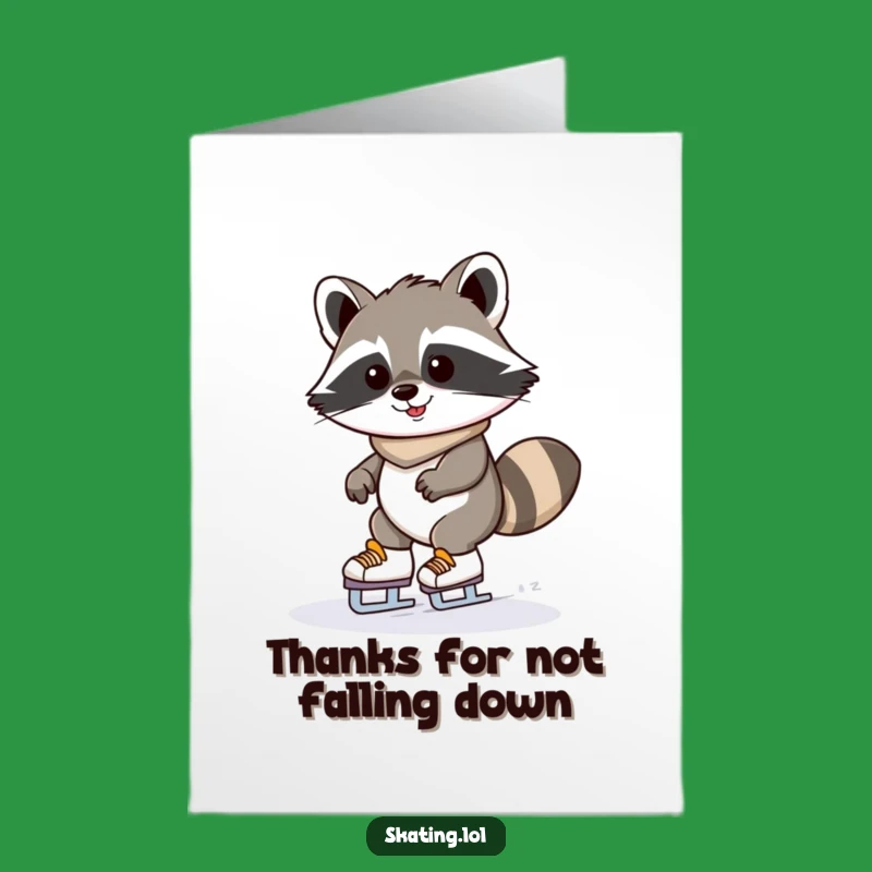 Free Printable Thank You Card: Raccoon Skater, Slippery Downloadable Thanks!