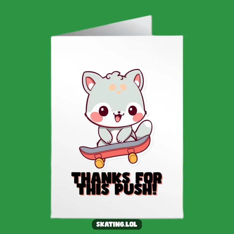 Free Printable Thank You Card: Skating Animal, Grateful Glide, Funny Downloadable Gift!
