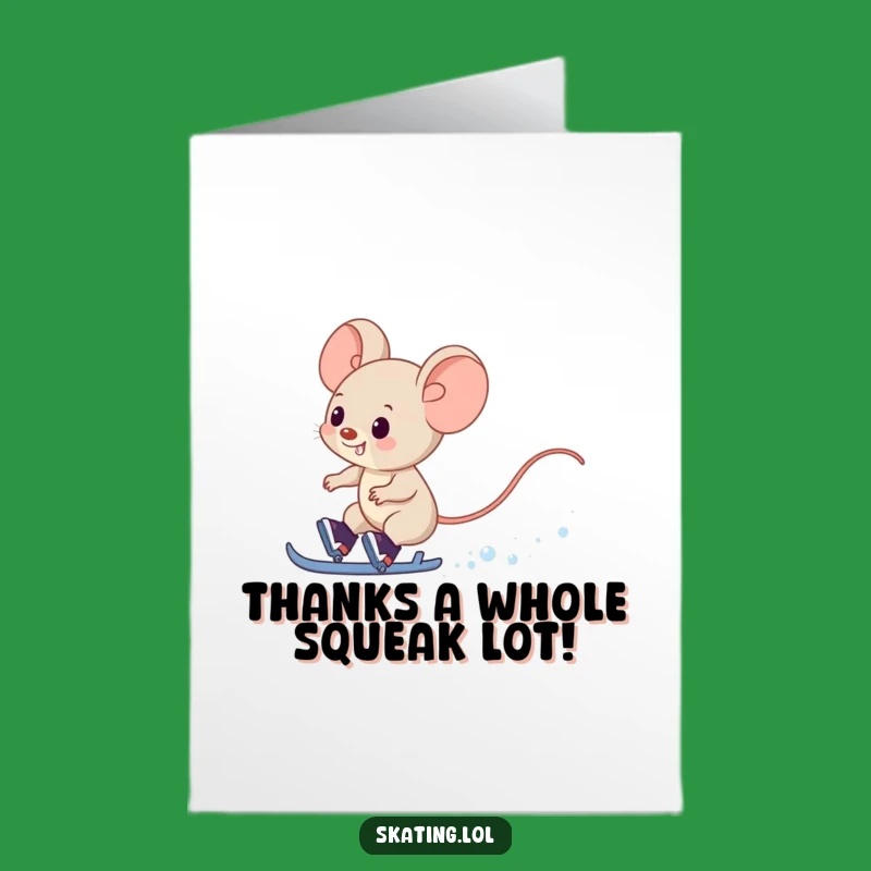 Free Printable Thank You Mouse Card: Funny Snow Thanks, Downloadable Speed