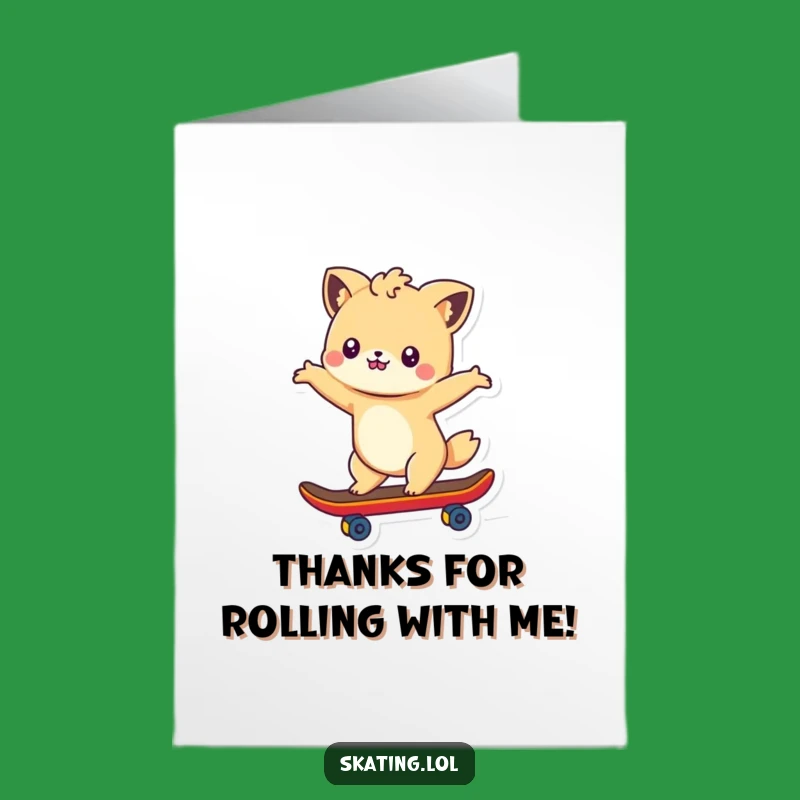 Free Printable Thank You Card: Skateboarding Animal, Downloadable for a Fun & Grateful Thank You