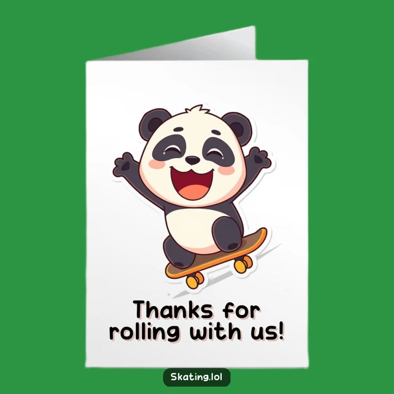 Free Printable Panda Thank You Card - Fun Skater Downloadable Gift