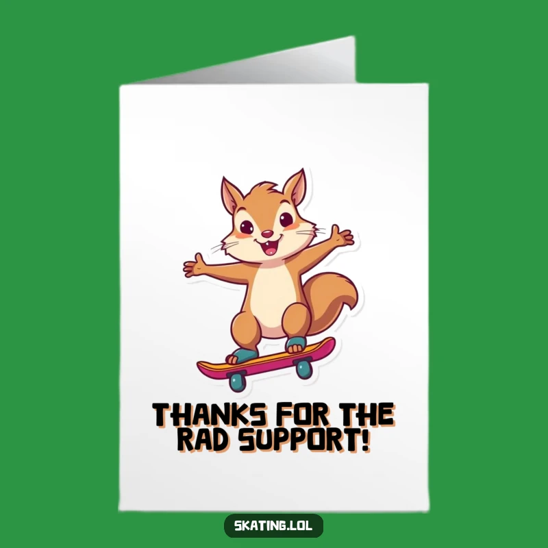 Free Printable Thank You Card: Grateful Squirrel Skater Shows Appreciative Flair!