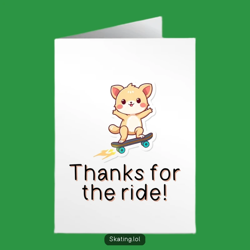 Free Printable Thank You Card: Skater Dog's Gratitude - Funny Downloadable Gift