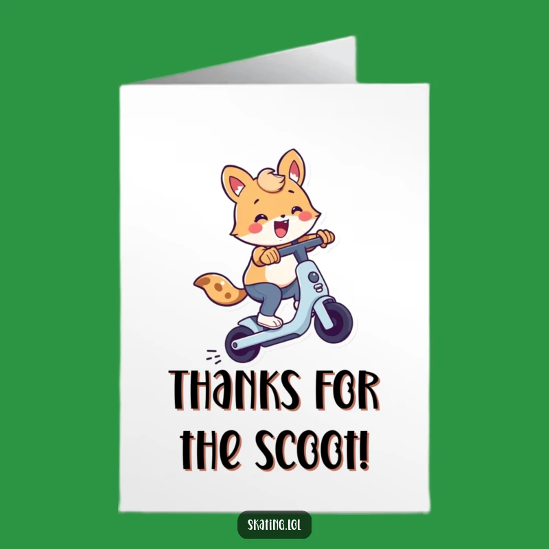 Free Printable Thank You Card: Scooter Trick Animal, Funny Downloadable Gift