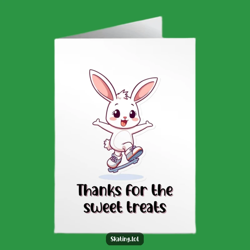Free Printable Bunny Skater Thank You Card: Cheerful Downloadable for Expressing Thanks