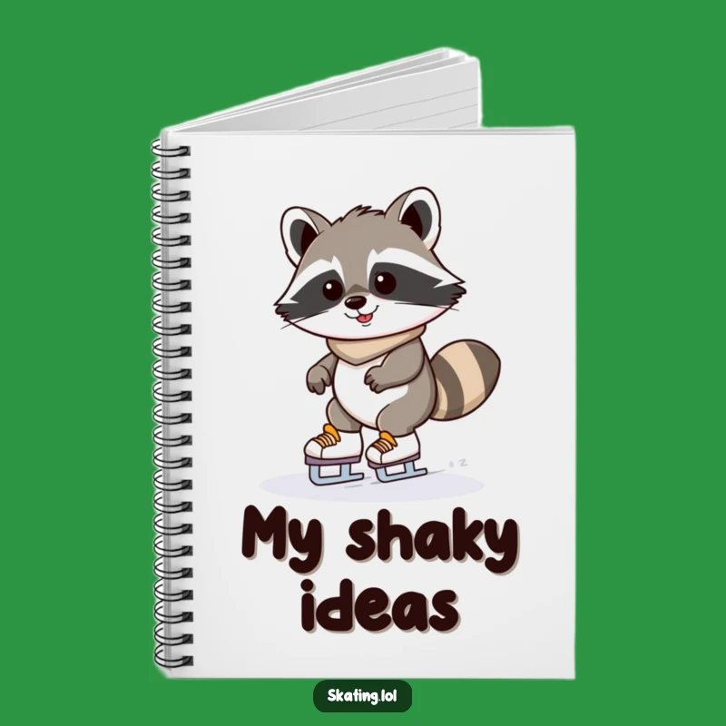 Funny Raccoon Ice Skating Notebook - Journal for Determined Thoughts