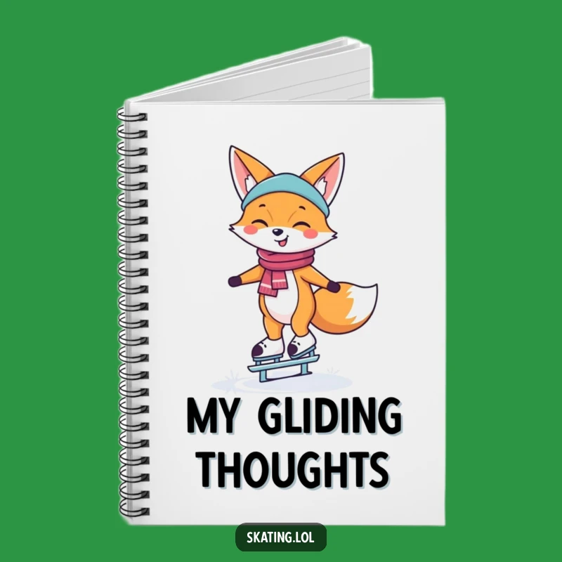 Funny Ice Skating Fox Notebook: Happy Ideas Journal, Gift