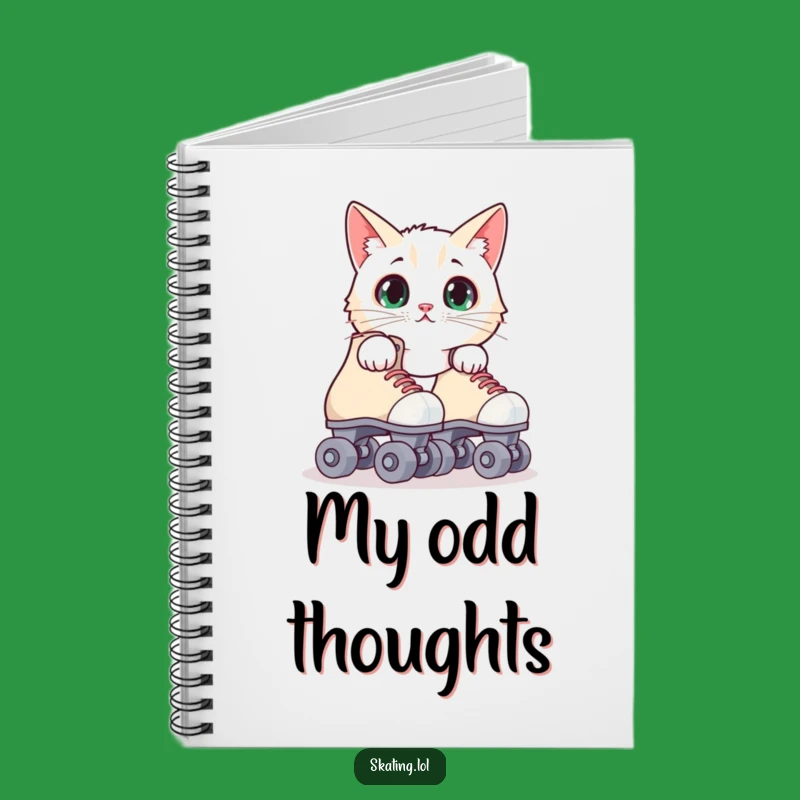 Funny Surprised Cat Roller Skates Notebook - Jot Down Surprising Ideas