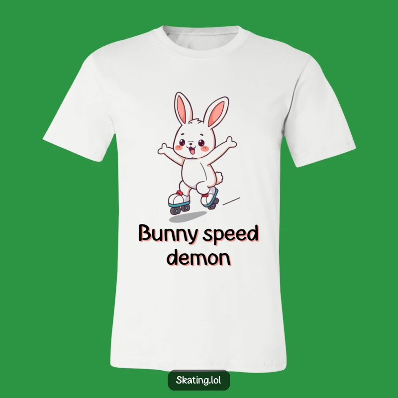 Funny Bunny Roller Skate T-Shirt - Joyful Gliding Character Tee