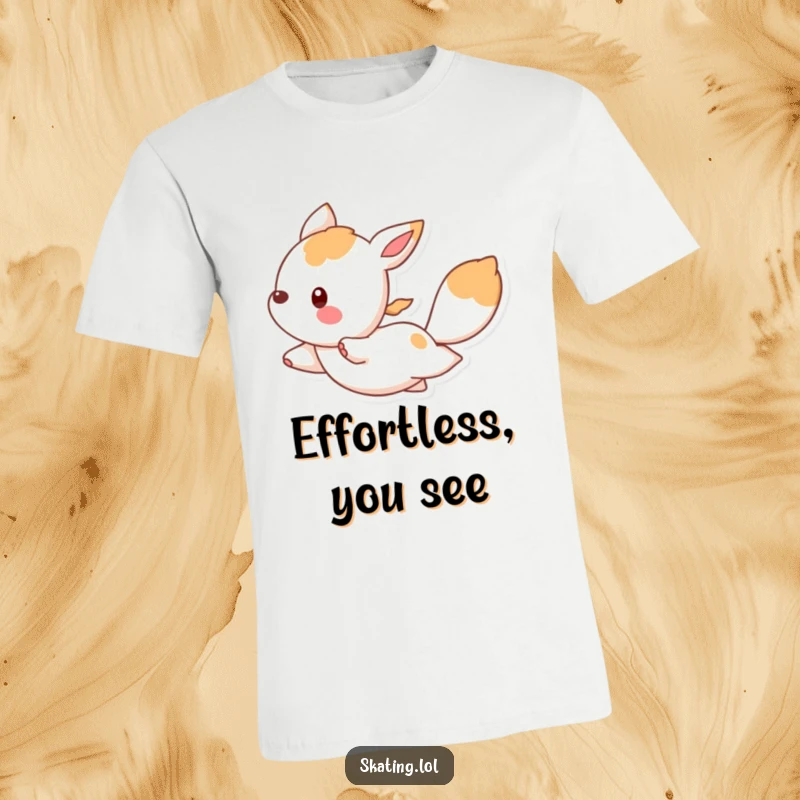 Funny t-shirt depicting a bouncing animal character gliding gracefully, showcasing skill and a lighthearted, humorous personality.
