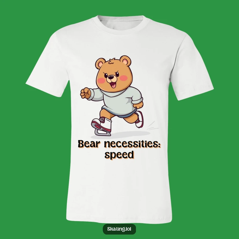 Funny Bear Skater T-Shirt: Determined Bruin Pushing, Hilarious Gift!