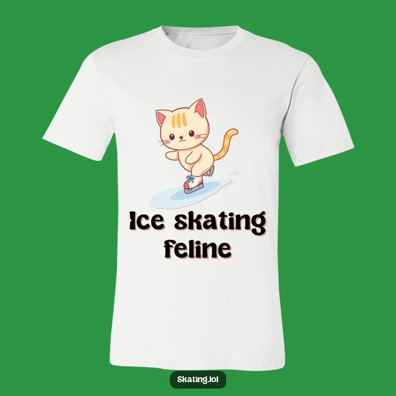 Funny Cat Ice Skating T-Shirt: Adorable Tee for Feline Fans of Winter