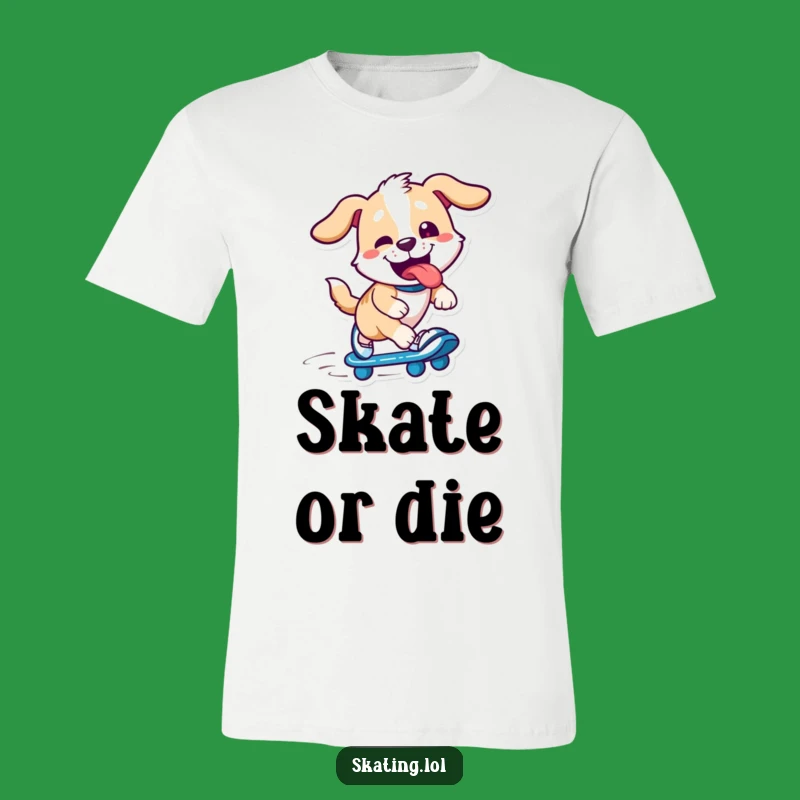 Funny Dog Skater T-Shirt: Playful Pup Speeding On Skates, Hilarious Gift Idea!