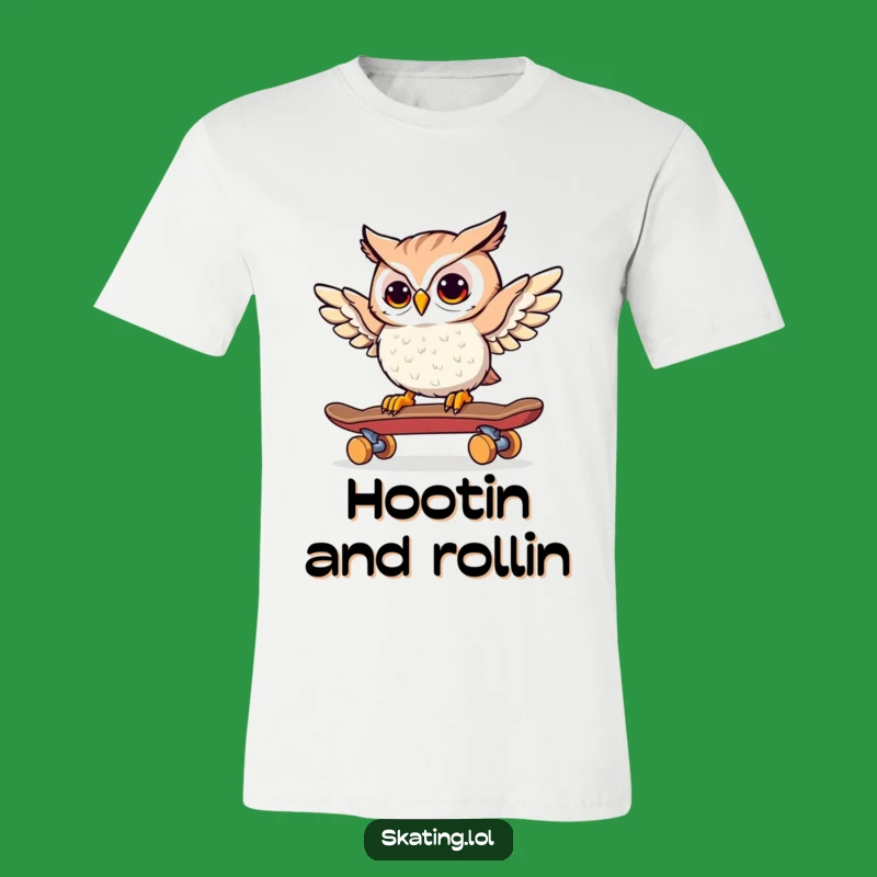 Funny Owl Skateboarder T-Shirt: Show Your Quirky Side with This Humorous Owl Design!