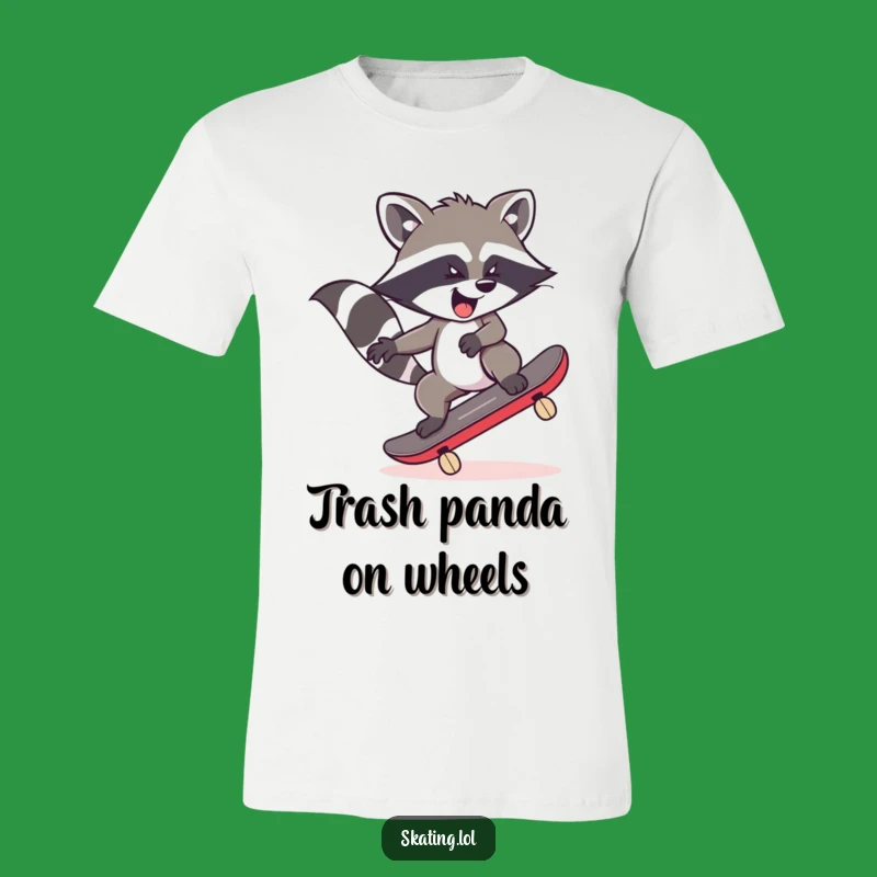 Funny Raccoon Skateboard Tee: Wild Wobble Chaos, Perfect Humorous Gift