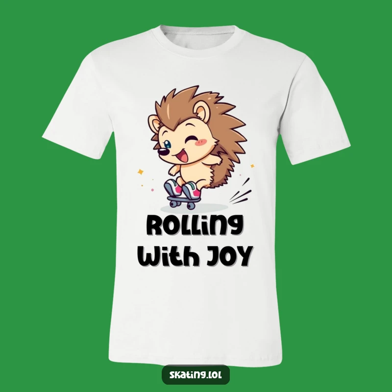 Funny Hedgehog T-Shirt: Roll with Giggles on This Clumsy Ice Skating Tee