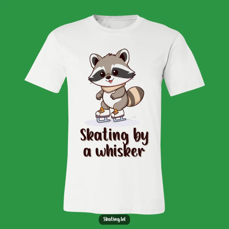 Funny Raccoon Ice Skating T-Shirt - Kawaii Character Wobble Fun Gift