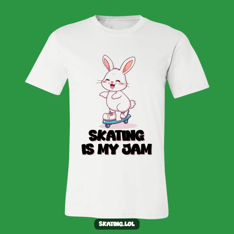 Funny Giggling Rabbit Skater T-Shirt: Roll Into Fun!