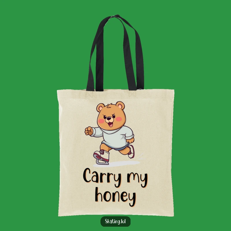 Funny Bear Skater Tote Bag: Determined Bruin, Practical & Funny!