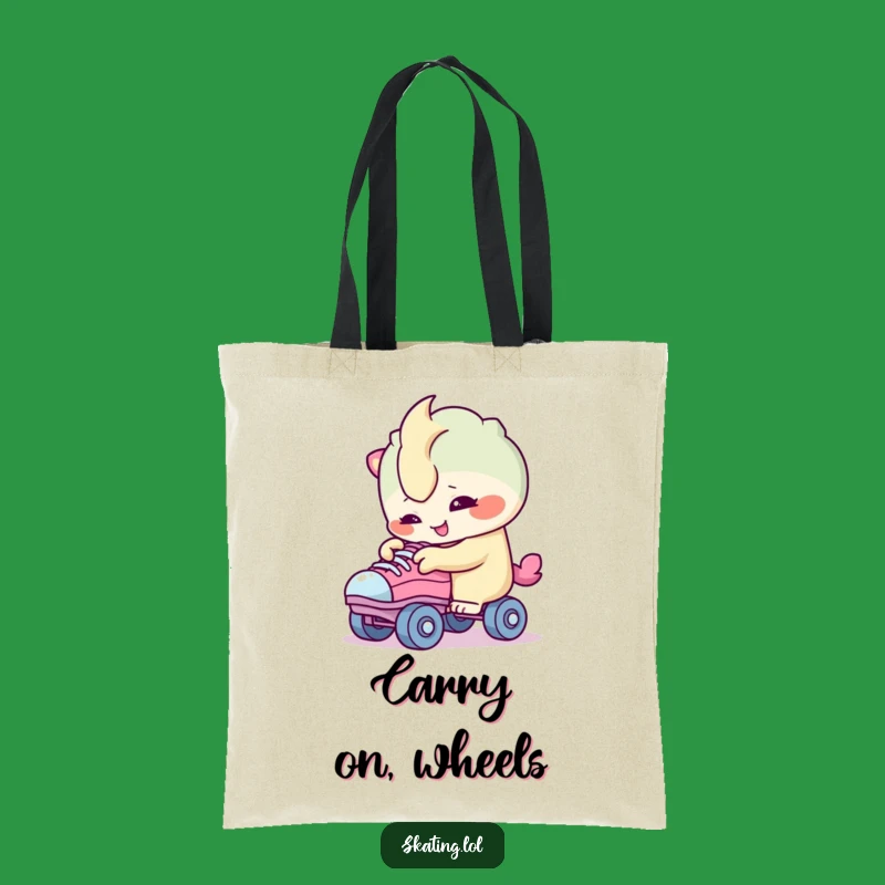 Funny Curious Skater Tote Bag: Creature's Wheel Design, Your New Favorite Funny Gift!