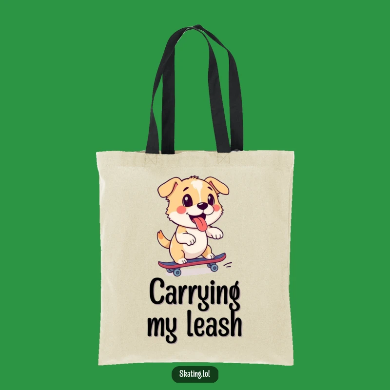 Funny Dog Roller Skate Tote Bag - Energetic Pushing Carry-All, Gift Idea