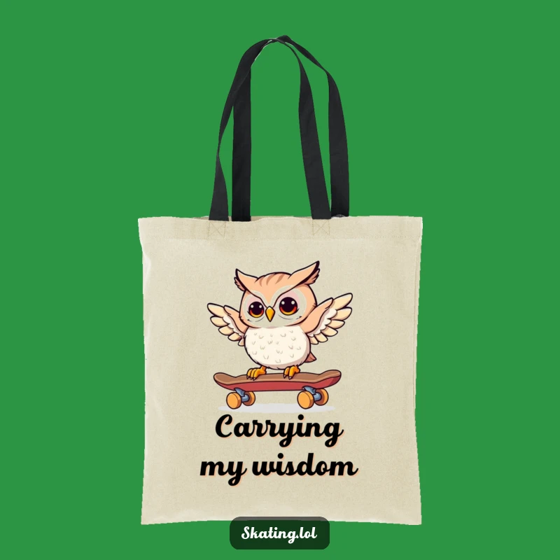 Funny Owl Skateboarder Tote Bag: Carry Your Treasures with This Wise and Whimsical Bag!