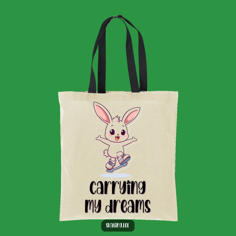 Funny Bunny Ice Skating Tote Bag: Carry Your Essentials with Bouncy Style