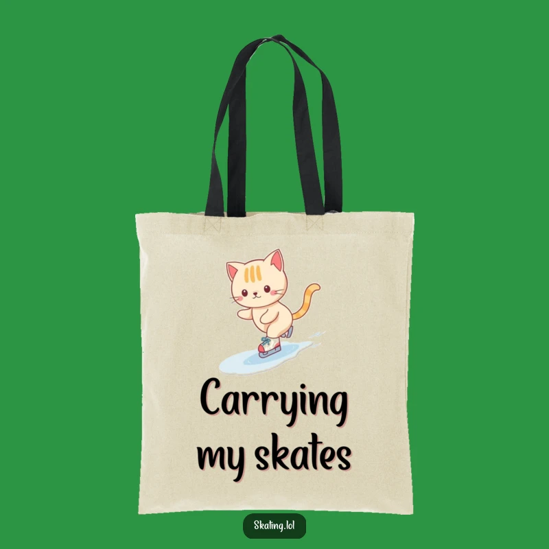 Funny Cat Ice Skating Tote Bag: Carry Your Essentials with Adorable Style