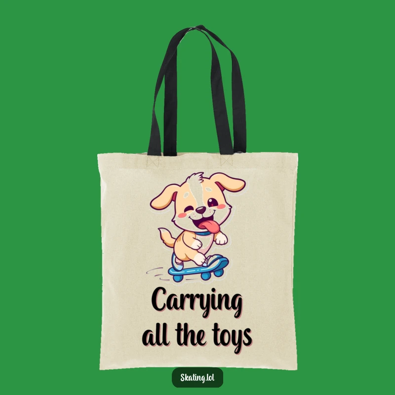 Funny Dog Skater Tote Bag: Playful Pup Speeding, Practical & Funny Gift!