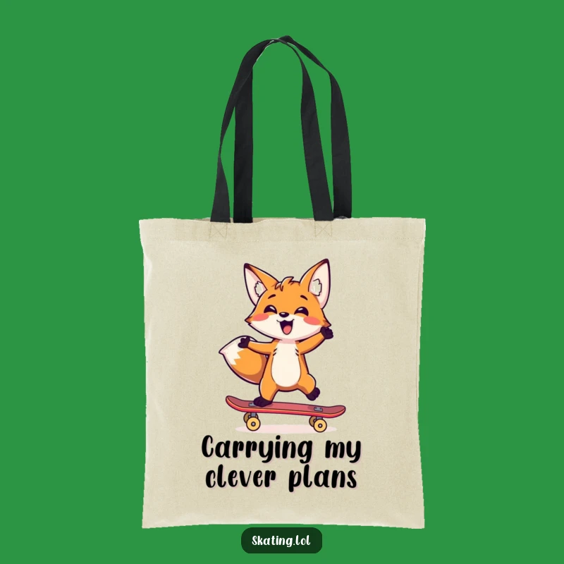 Funny Fox Skater Tote Bag: Carry Your Style, Chic Funny Gift