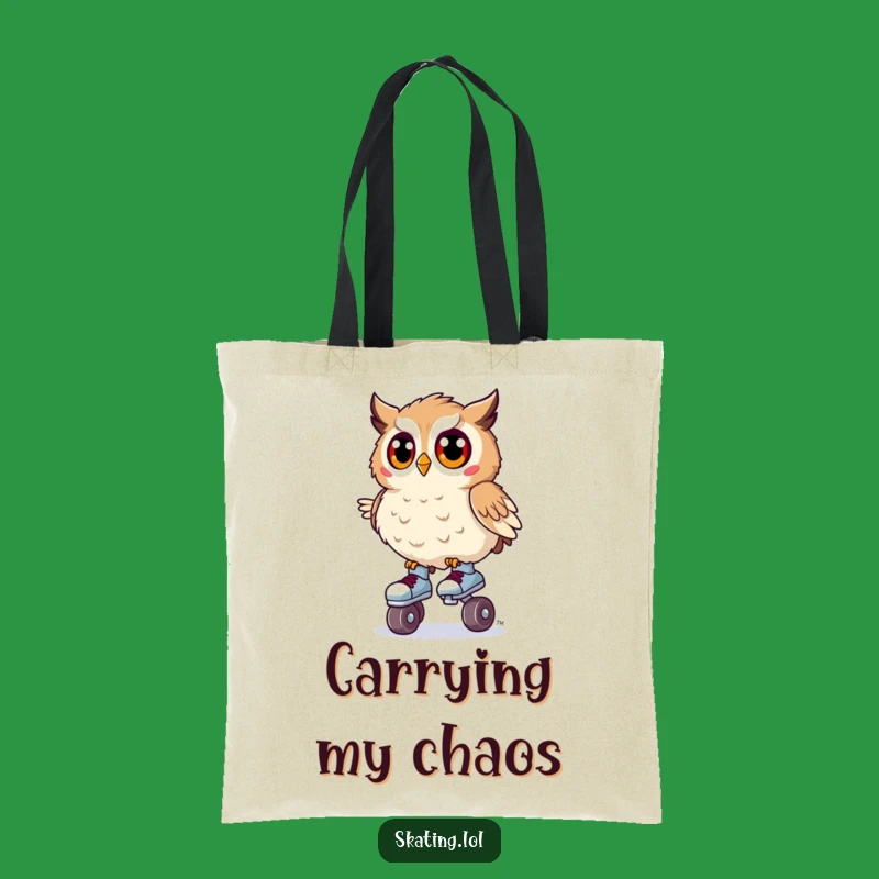 Funny Owl Roller Skates Tote Bag: Surprised Wobble, Carry Your Fun!