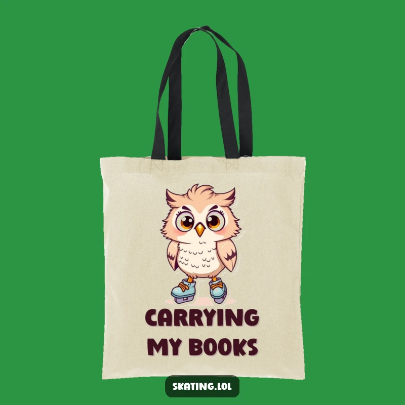 Funny Owl Skater Tote Bag: Surprised Pup, Practical & Funny!