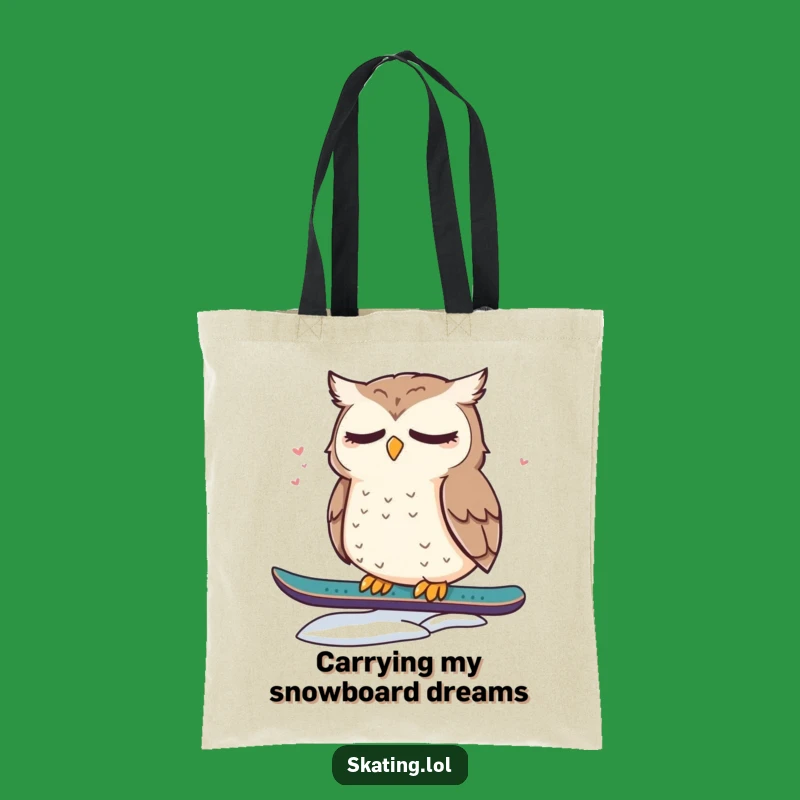 Funny Owl Tote Bag: Sleepy Snowboarder's Essential Carry