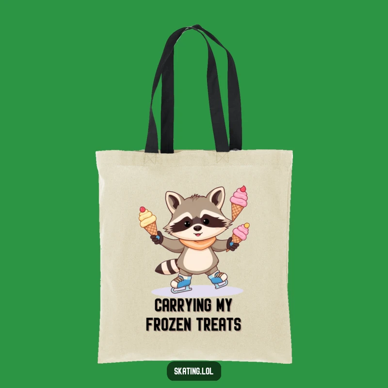 Funny Raccoon Tote Bag: Mischievous Skater's Treat Carrier