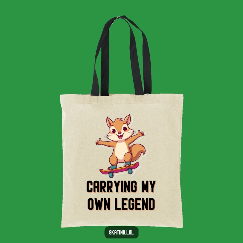 Funny Squirrel Skate Tote Bag: Carry Your Essentials with this Hilarious, Confident Animal Design