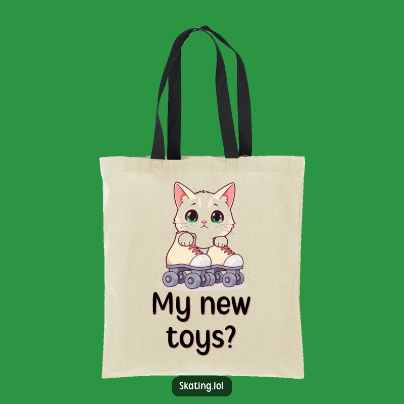 Funny Surprised Cat Roller Skates Tote Bag - Hilarious Carry-All, Gift Idea